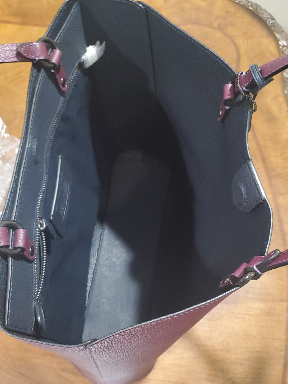 Like NEW Coach Plaza Tote In Boysenberry - Picture 11 of 14